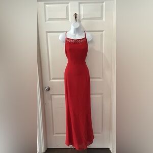 Jessica McClintock Vintage JR. Red Maxi Dress Size 9/10 LT